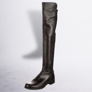 Stuart Weitzman Black Over-the-Knee Leather Boots